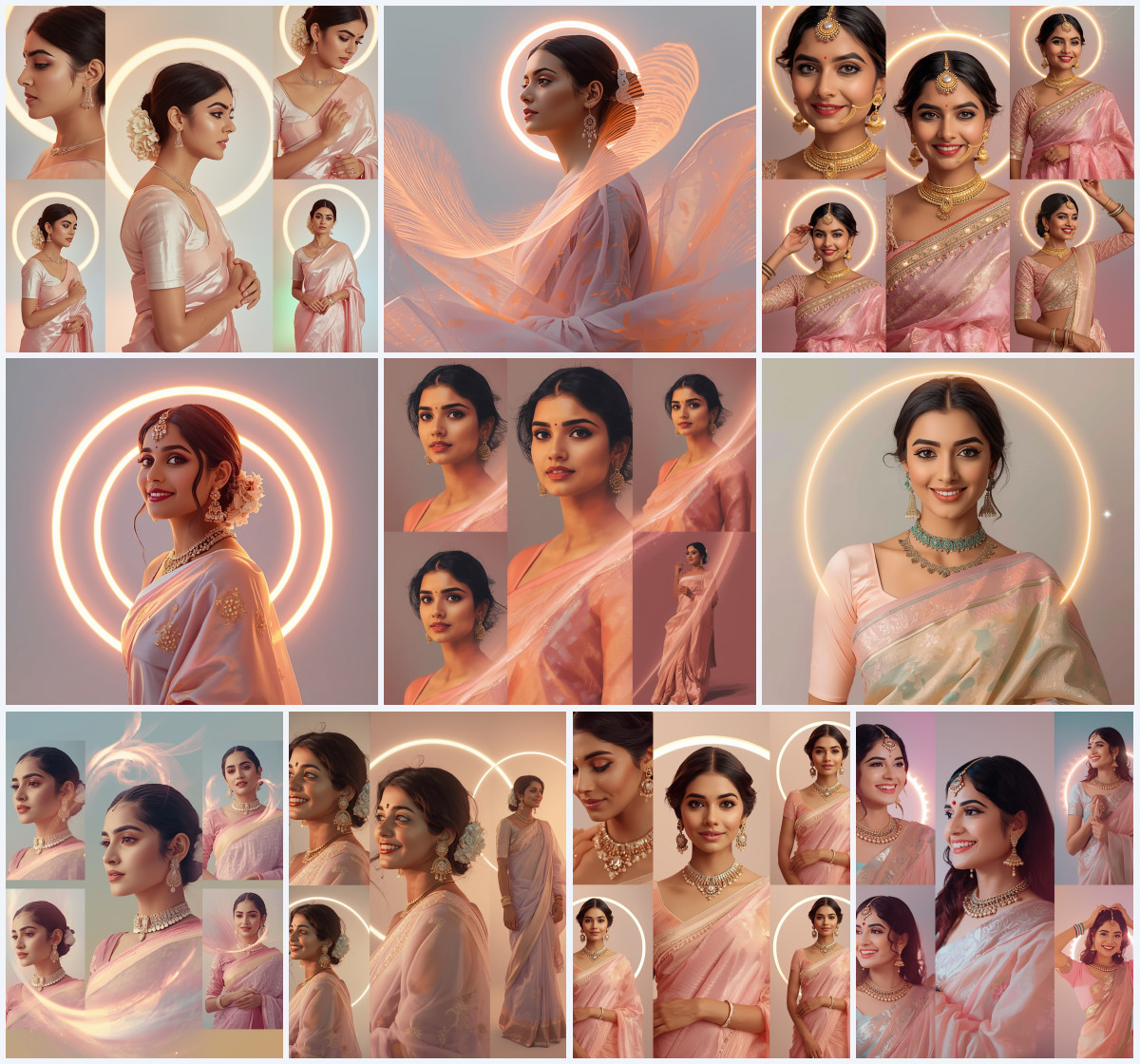 10+ Elegant Minimal Glow Saree AI Prompts to Create Clean Ethnic Photos with Modern Aesthetic Feel