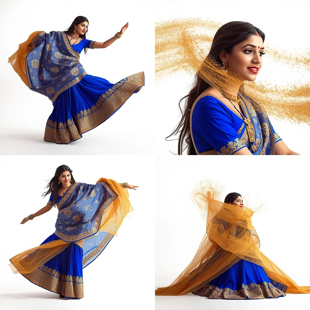 Acoustic Golden Sand Mandala Grid Harmony | Saree Selfie Ai Prompt