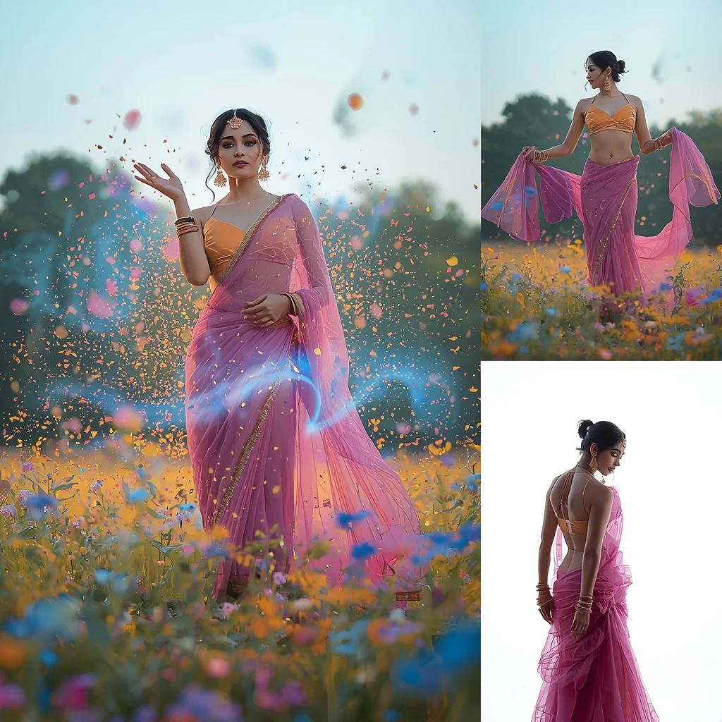 Festival Fancy Saree Acoustic-Vibration Hovering Mesh | New Ai Prompt For Image Generation Free