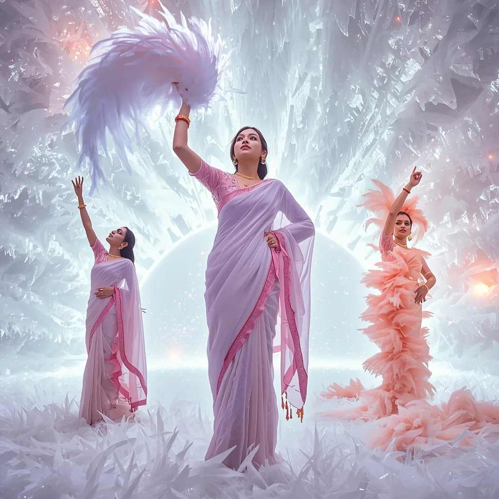 Festive Fancy Saree Plasma-Spun Glass-Feather Velvet | Photo Prompt