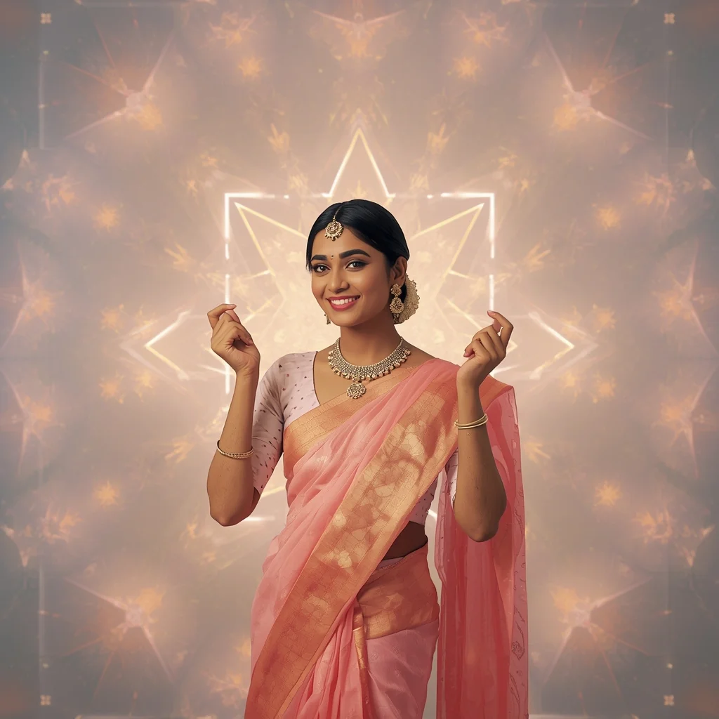 Festive Pastel Saree Glow Frame Infinite Star Grid Collage Premium Cinematic | Saree Ai Prompt