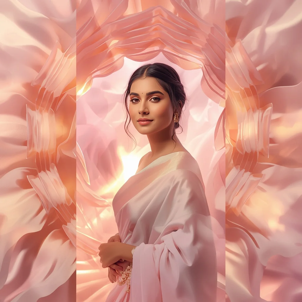 Festive Pastel Saree Liquid Silk Halo Bloom Layers Collage | New Prompt Ai Video