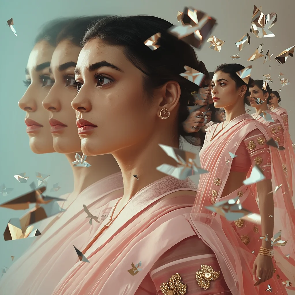 Pastel Saree Hyper Time Echo Recursive Loop Reality Collapse Cinematic Viral Prompt | Saree Prompt For Gemini