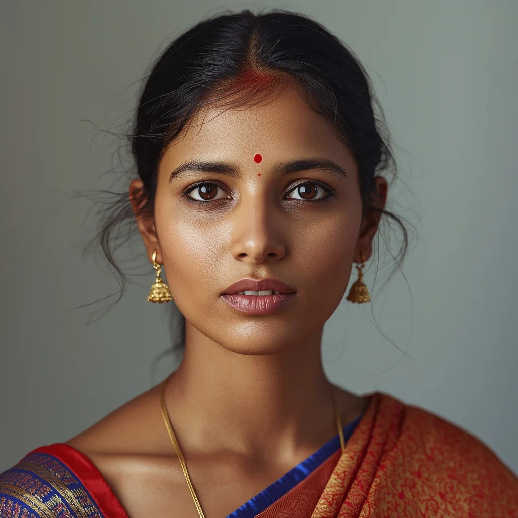 Ultra Real Saree Portrait Prompt with Natural Skin Detail and Clean Background Look | Indian Bride Saree Ai Prompt