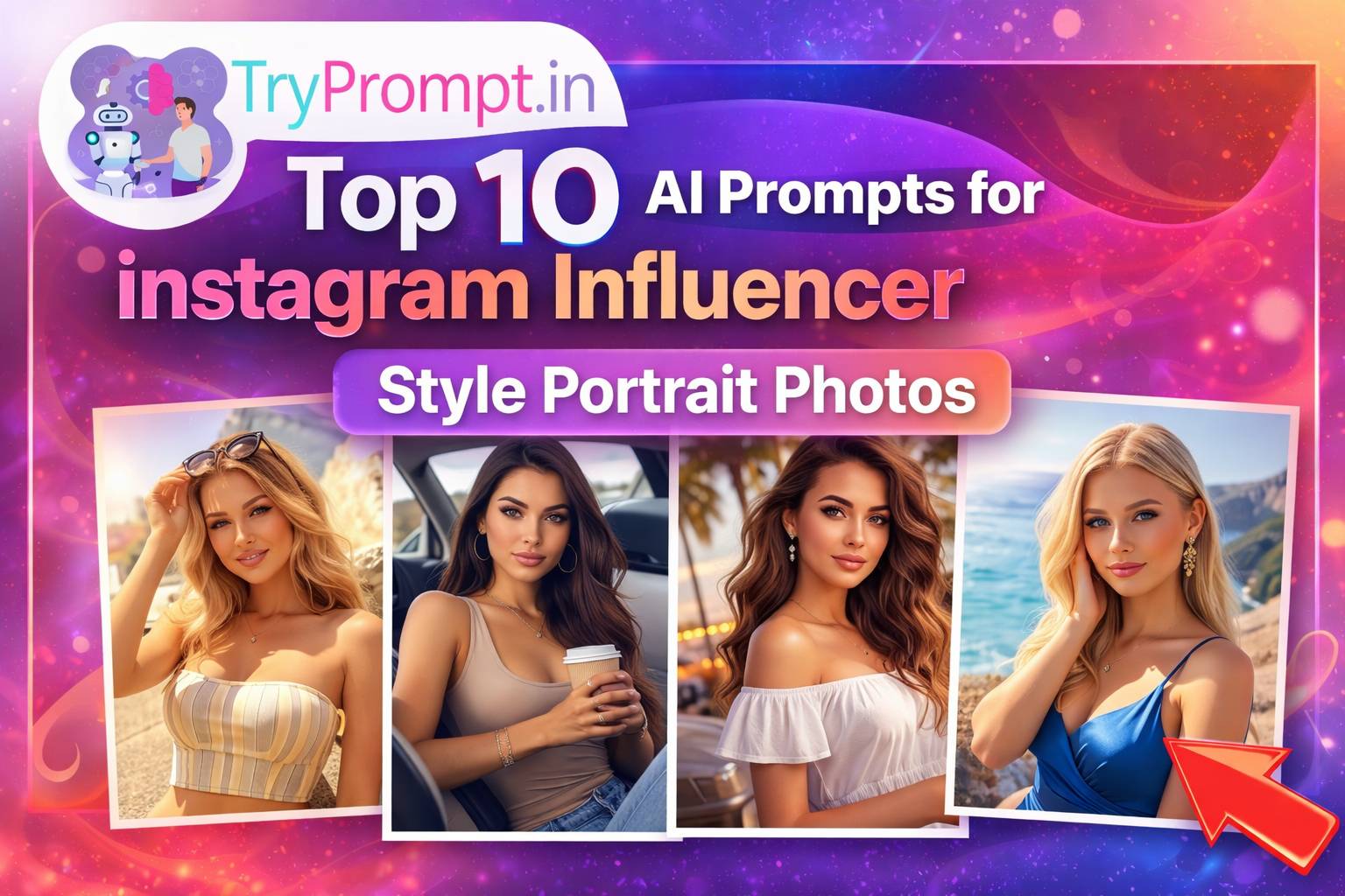 Top 10 AI Prompts for Instagram Influencer Style Portrait Photos