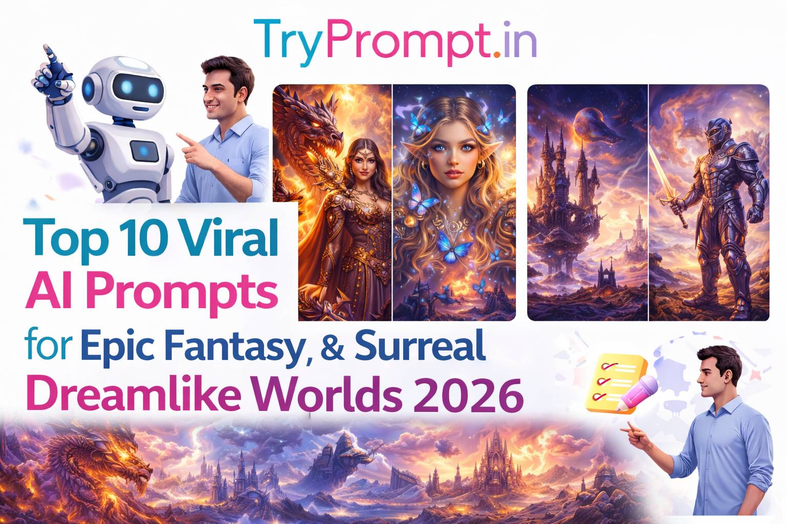 Top 10 Viral AI Prompts for Epic Fantasy & Surreal Dreamlike Worlds 2026